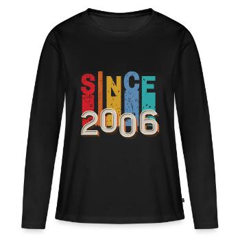 Since 2006 retro - T-shirt manches longues Premium bio Femme - noir - Devant - Julia (174cm)