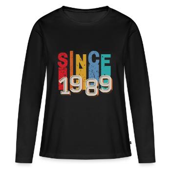 Since 1989 retro - T-shirt manches longues Premium bio Femme - noir - Devant - Julia (174cm)