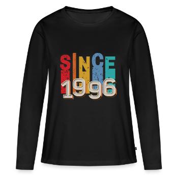 Since 1996 retro - T-shirt manches longues Premium bio Femme - noir - Devant - Julia (174cm)