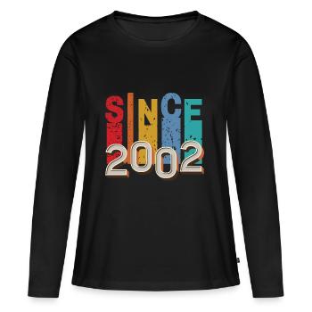 Since 2002 retro - T-shirt manches longues Premium bio Femme - noir - Devant - Julia (174cm)