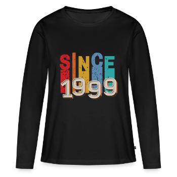Since 1999 retro - T-shirt manches longues Premium bio Femme - noir - Devant - Julia (174cm)