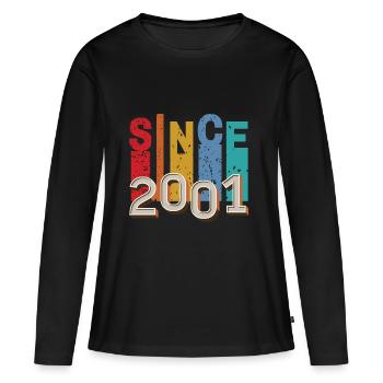 Since 2001 retro - T-shirt manches longues Premium bio Femme - noir - Devant - Julia (174cm)