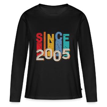 Since 2005 retro - T-shirt manches longues Premium bio Femme - noir - Devant - Julia (174cm)