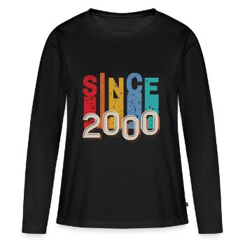 Since 2000 retro - T-shirt manches longues Premium bio Femme - noir - Devant - Julia (174cm)