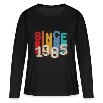 Since 1985 retro - T-shirt manches longues Premium bio Femme - noir - Devant - Julia (174cm)