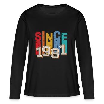 Since 1981 retro - T-shirt manches longues Premium bio Femme - noir - Devant - Julia (174cm)
