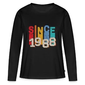Since 1988 retro - T-shirt manches longues Premium bio Femme - noir - Devant - Julia (174cm)