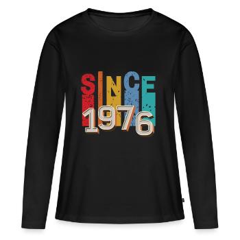 Since 1976 retro - T-shirt manches longues Premium bio Femme - noir - Devant - Julia (174cm)