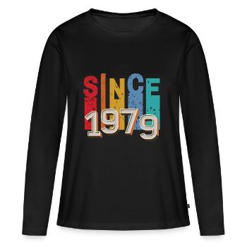 Since 1979 retro - T-shirt manches longues Premium bio Femme - noir - Devant - Julia (174cm)