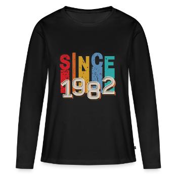 Since 1982 retro - T-shirt manches longues Premium bio Femme - noir - Devant - Julia (174cm)