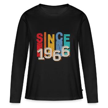 Since 1966 retro - T-shirt manches longues Premium bio Femme - noir - Devant - Julia (174cm)