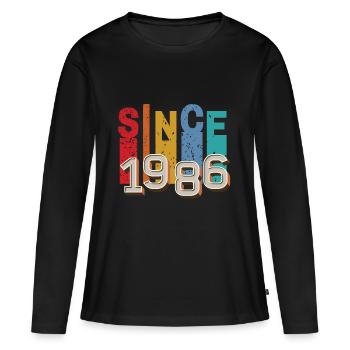 Since 1986 retro - T-shirt manches longues Premium bio Femme - noir - Devant - Julia (174cm)