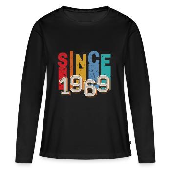 Since 1969 retro - T-shirt manches longues Premium bio Femme - noir - Devant - Julia (174cm)