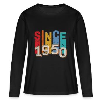 Since 1950 retro - T-shirt manches longues Premium bio Femme - noir - Devant - Julia (174cm)