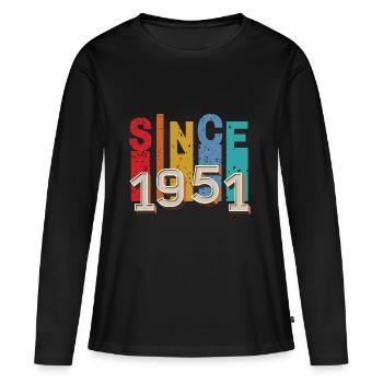 Since 1951 retro - T-shirt manches longues Premium bio Femme - noir - Devant - Julia (174cm)