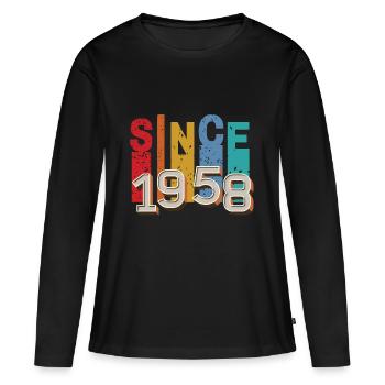 Since 1958 retro - T-shirt manches longues Premium bio Femme - noir - Devant - Julia (174cm)