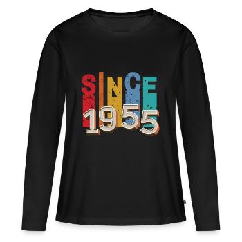 Since 1955 retro - T-shirt manches longues Premium bio Femme - noir - Devant - Julia (174cm)