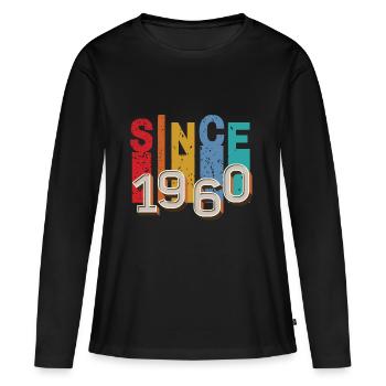 Since 1960 retro - T-shirt manches longues Premium bio Femme - noir - Devant - Julia (174cm)
