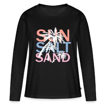 Sel de soleil Sable - T-shirt manches longues Premium bio Femme - noir - Devant - Julia (174cm)