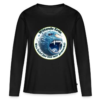 Si la terre pouvait crier - T-shirt manches longues Premium bio Femme - noir - Devant - Julia (174cm)