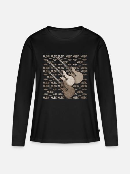 Gitarren - Frauen Premium Bio Langarmshirt - Schwarz