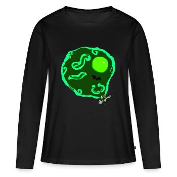 Œuf au plat par Isabel B. - T-shirt manches longues Premium bio Femme - noir - Devant - Julia (174cm)