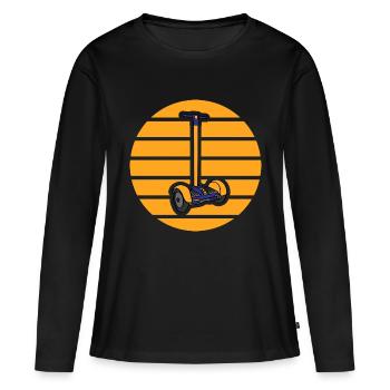 E-Scooter Roller Scooter - T-shirt manches longues Premium bio Femme - noir - Devant - Julia (174cm)