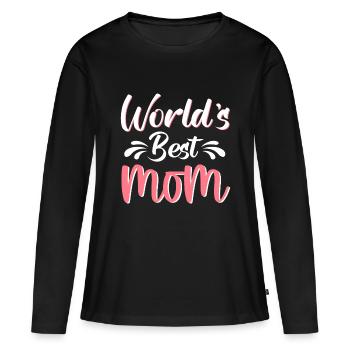 Meilleure maman du monde - T-shirt manches longues Premium bio Femme - noir - Devant - Julia (174cm)