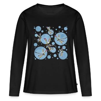 Important - T-shirt manches longues Premium bio Femme - noir - Devant - Julia (174cm)
