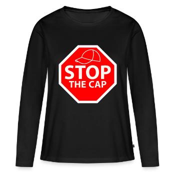 Arrêtez le bouchon - T-shirt manches longues Premium bio Femme - noir - Devant - Julia (174cm)