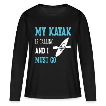 My Kayak is calling and i must Go - Women's Premium Organic Long Sleeve Shirt - black - Front - Julia (174cm)
