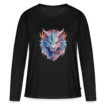 Dragon Face - Frauen Premium Bio Langarmshirt - Schwarz - Vorne - Julia (174cm)
