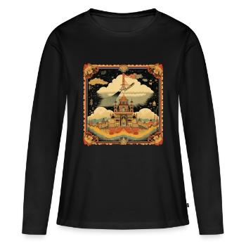 Asian painting - Women's Premium Organic Long Sleeve Shirt - black - Front - Julia (174cm)