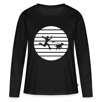 Hund Dog - Frauen Premium Bio Langarmshirt - Schwarz - Vorne - Julia (174cm)