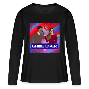 Fin du jeu - T-shirt manches longues Premium bio Femme - noir - Devant - Julia (174cm)