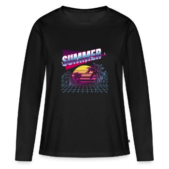 Été - T-shirt manches longues Premium bio Femme - noir - Devant - Julia (174cm)