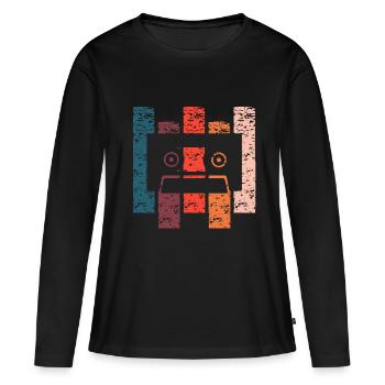 Vintage gift cassette - Women's Premium Organic Long Sleeve Shirt - black - Front - Julia (174cm)
