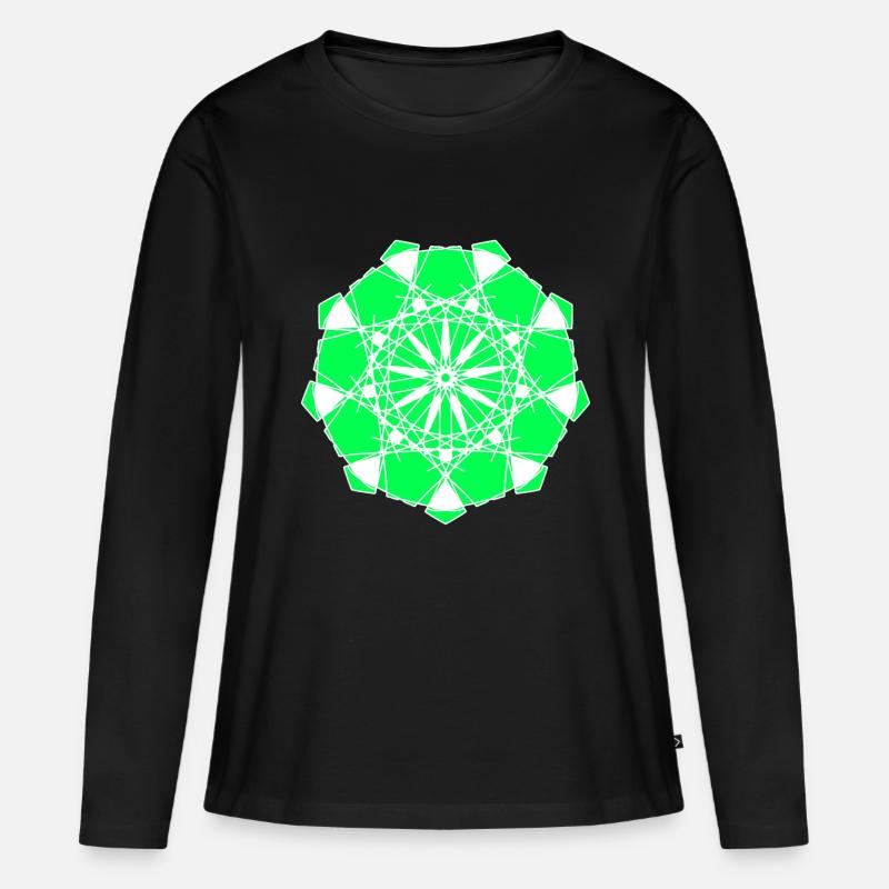 Muster - Frauen Premium Bio Langarmshirt - Schwarz