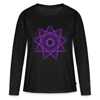 Modèle - T-shirt manches longues Premium bio Femme - noir - Devant - Julia (174cm)