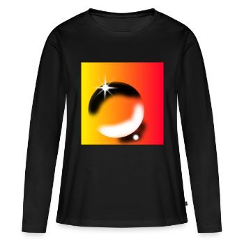 Modèle - T-shirt manches longues Premium bio Femme - noir - Devant - Julia (174cm)