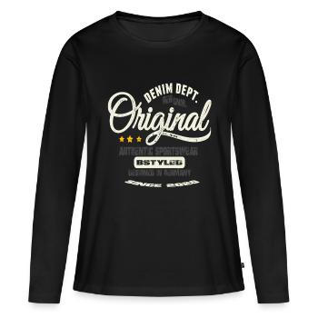 Original Sportswear - Frauen Premium Bio Langarmshirt - Schwarz - Vorne - Julia (174cm)