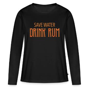 RUM - Frauen Premium Bio Langarmshirt - Schwarz - Vorne - Julia (174cm)