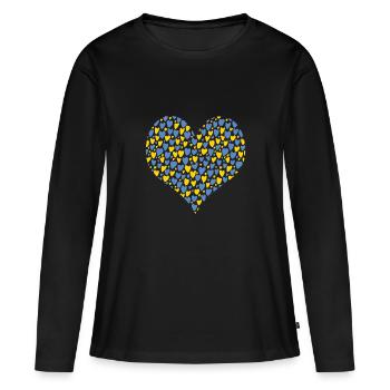Von Herzen schöne Schütza! - Frauen Premium Bio Langarmshirt - Schwarz - Vorne - Julia (174cm)