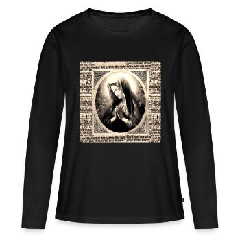 Heilige Maria Maria Madonna Mariana Jungfrau Maria Heilige - Frauen Premium Bio Langarmshirt - Schwarz - Vorne - Julia (174cm)