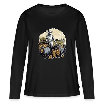Die altmodische Ernte - Frauen Premium Bio Langarmshirt - Schwarz - Vorne - Julia (174cm)