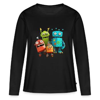 Robo Buddies: aventures amusantes - T-shirt manches longues Premium bio Femme - noir - Devant - Julia (174cm)