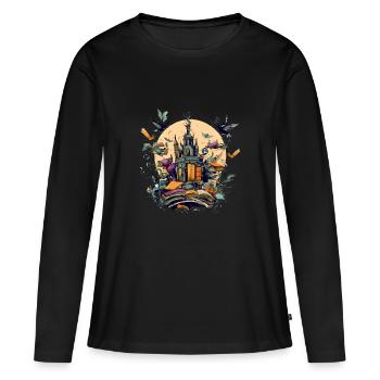 Maison hantée - T-shirt manches longues Premium bio Femme - noir - Devant - Julia (174cm)