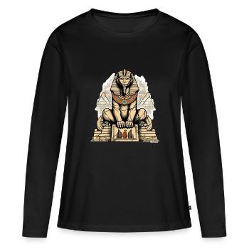 Der Löwe Sphinx - Frauen Premium Bio Langarmshirt - Schwarz - Vorne - Julia (174cm)