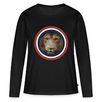 Cercles de couleur de lion rouge blanc bleu - T-shirt manches longues Premium bio Femme - noir - Devant - Julia (174cm)
