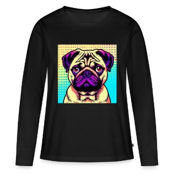 Carlin Pop Art - T-shirt manches longues Premium bio Femme - noir - Devant - Julia (174cm)